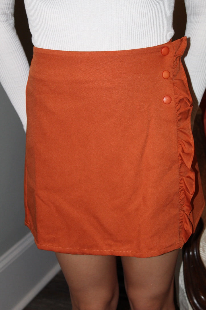 Pumpkin Button Skirt