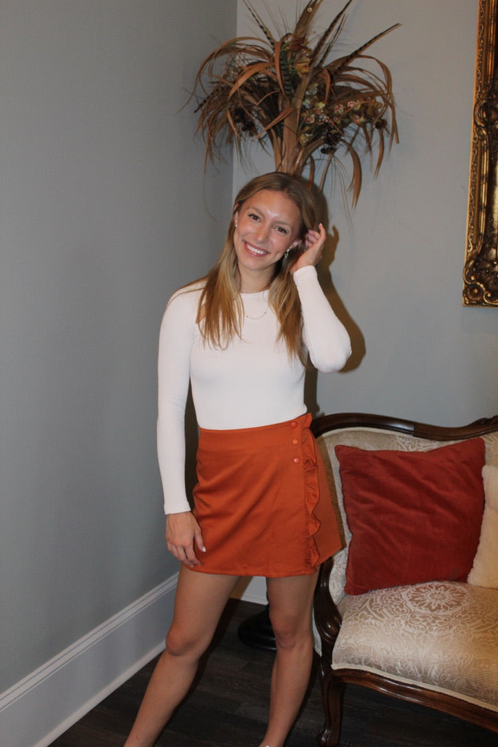 Pumpkin Button Skirt