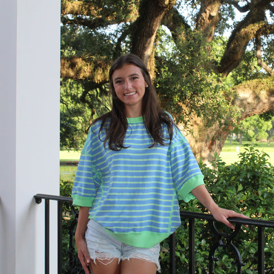 Sky Blue Striped Tee