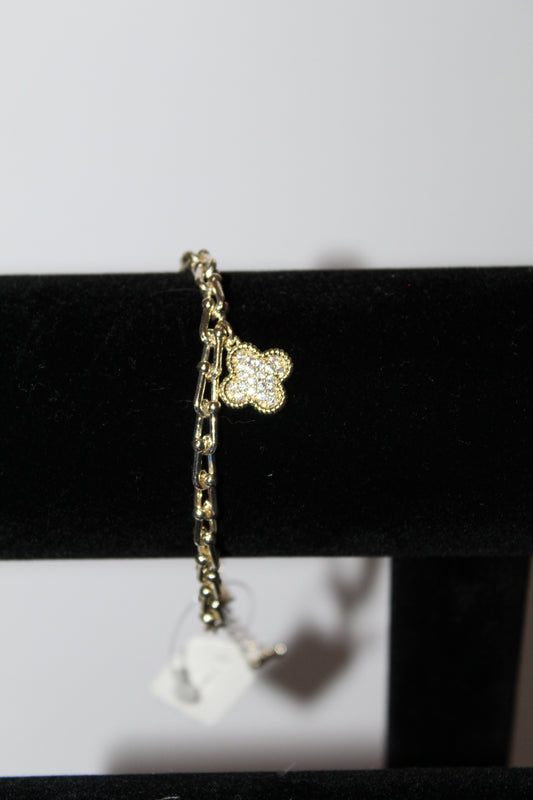 Gold Clover Link Bracelet