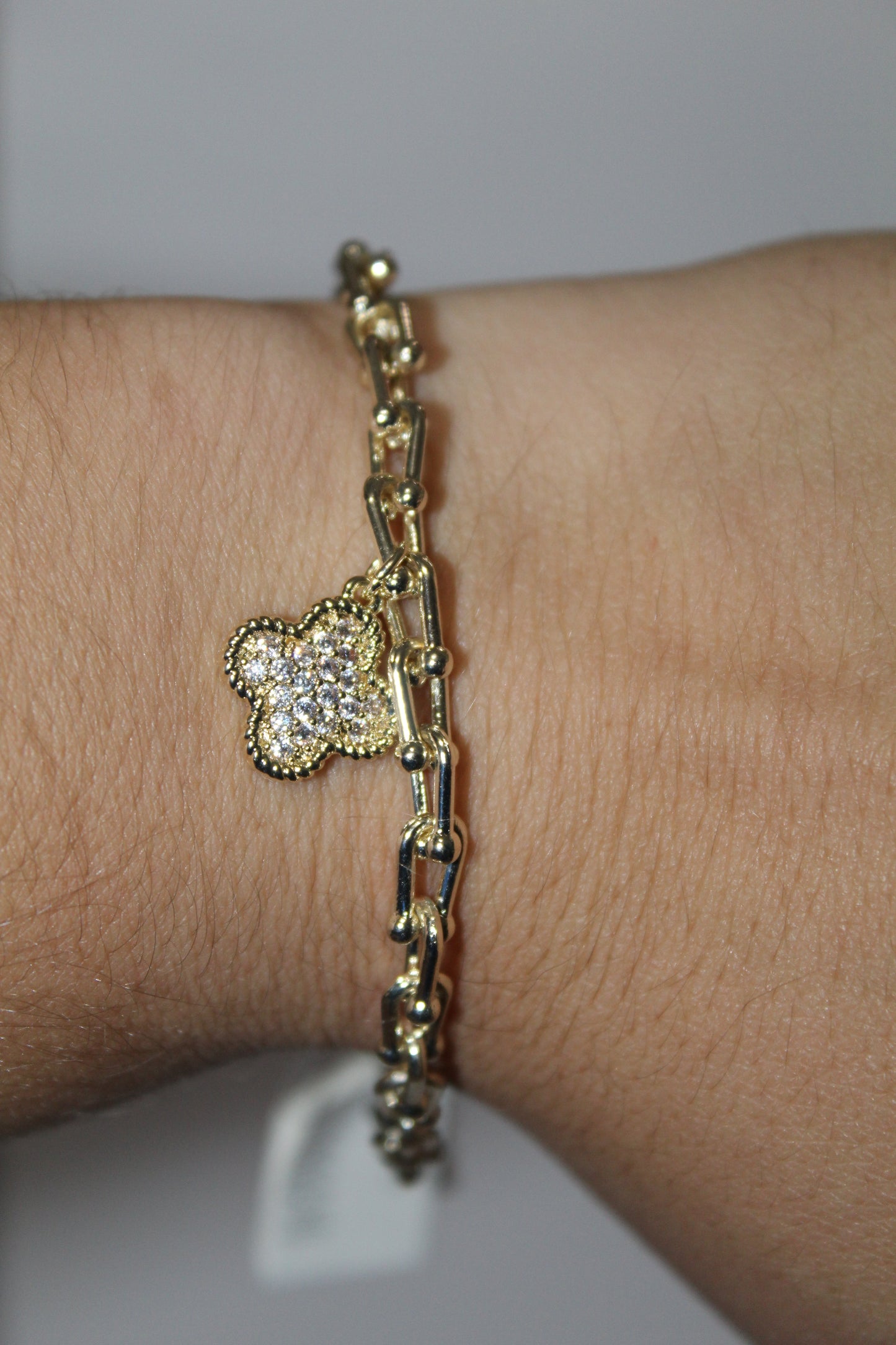 Gold Clover Link Bracelet